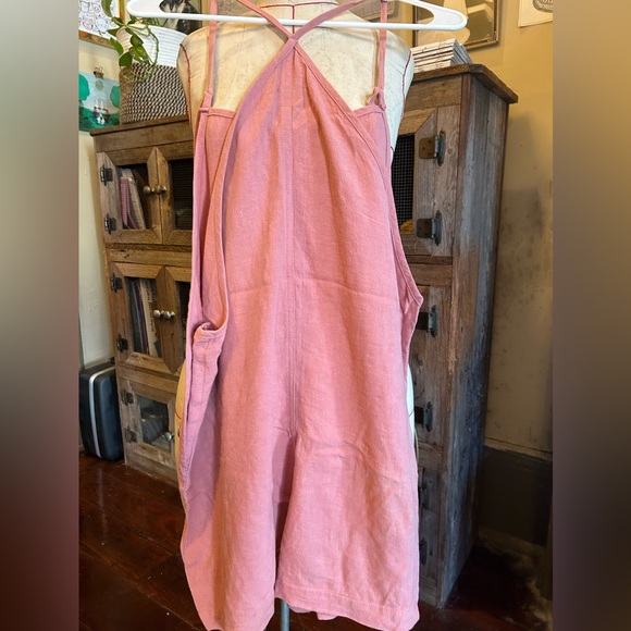 BDG coral spaghetti strap short-alls with side buttons and front pocket - Picture 3 of 6